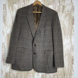 Vintage Robert Alexandar R46 Blazer Jacket Suit Wool Camel Hair Leather buttons